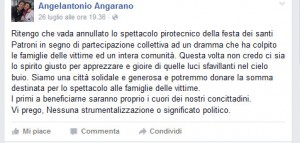 Angelantonio Angarano post fuochi d'artifcio