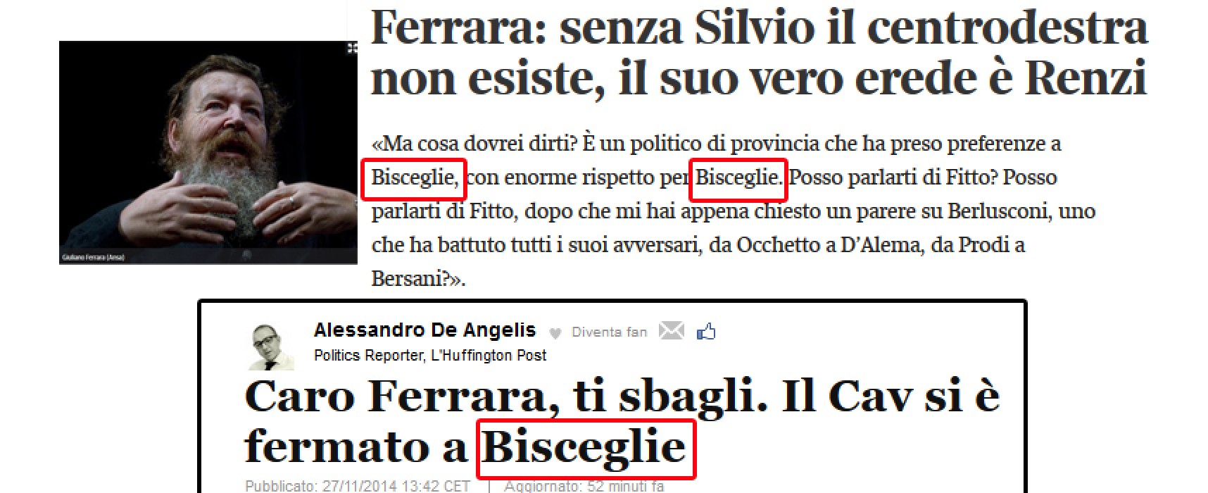 Giuliano Ferrara su Fitto: “È uno che ha preso voti a Bisceglie!” e si accende il dibattito