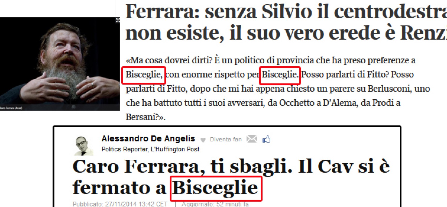 Giuliano Ferrara su Fitto: “È uno che ha preso voti a Bisceglie!” e si accende il dibattito