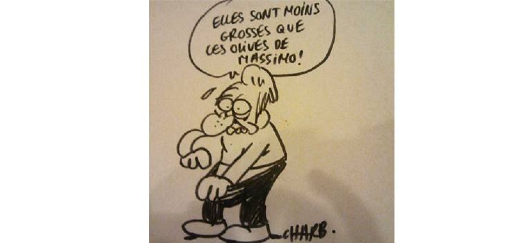 La vignetta del compianto direttore Charb di “Charlie Hebdo” dedicata ad un biscegliese