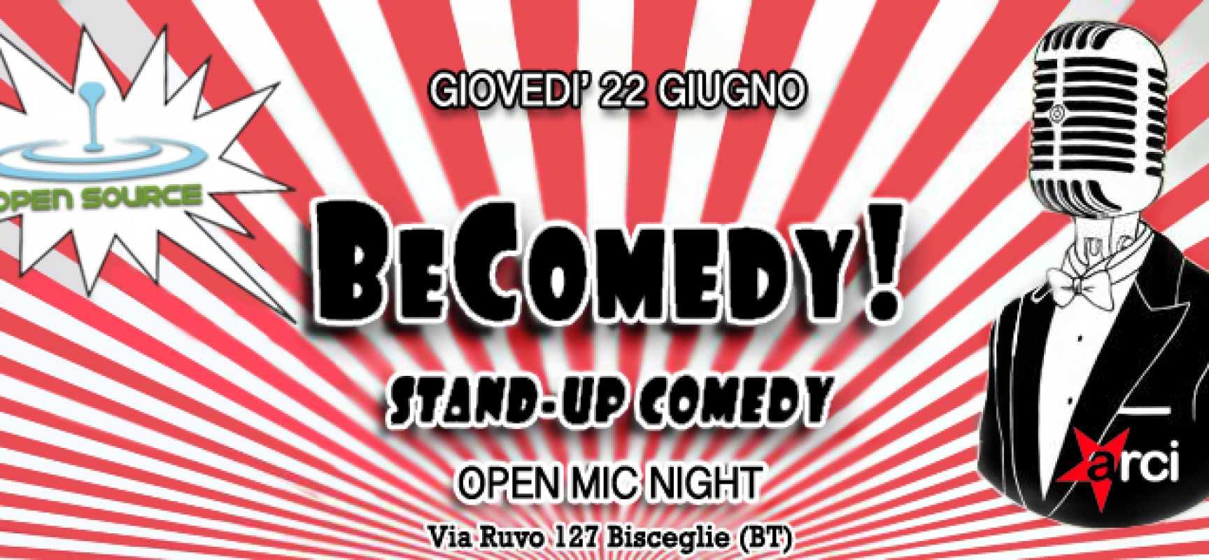 Stasera al Circolo Arci Open Source spazio allo spettacolo BeComedy