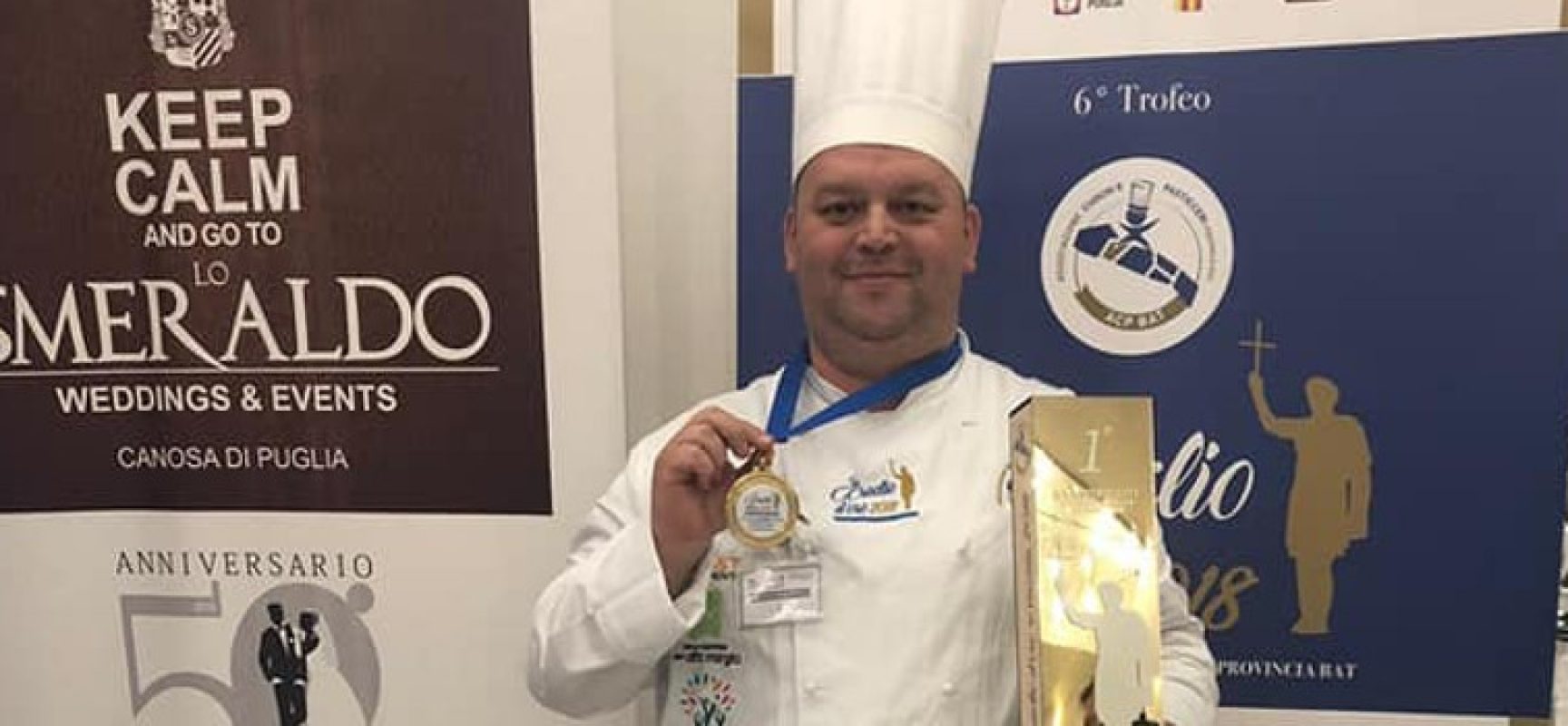 Il pasticciere biscegliese Ventura Ricchiuti vince l’Eraclio D’oro 2018