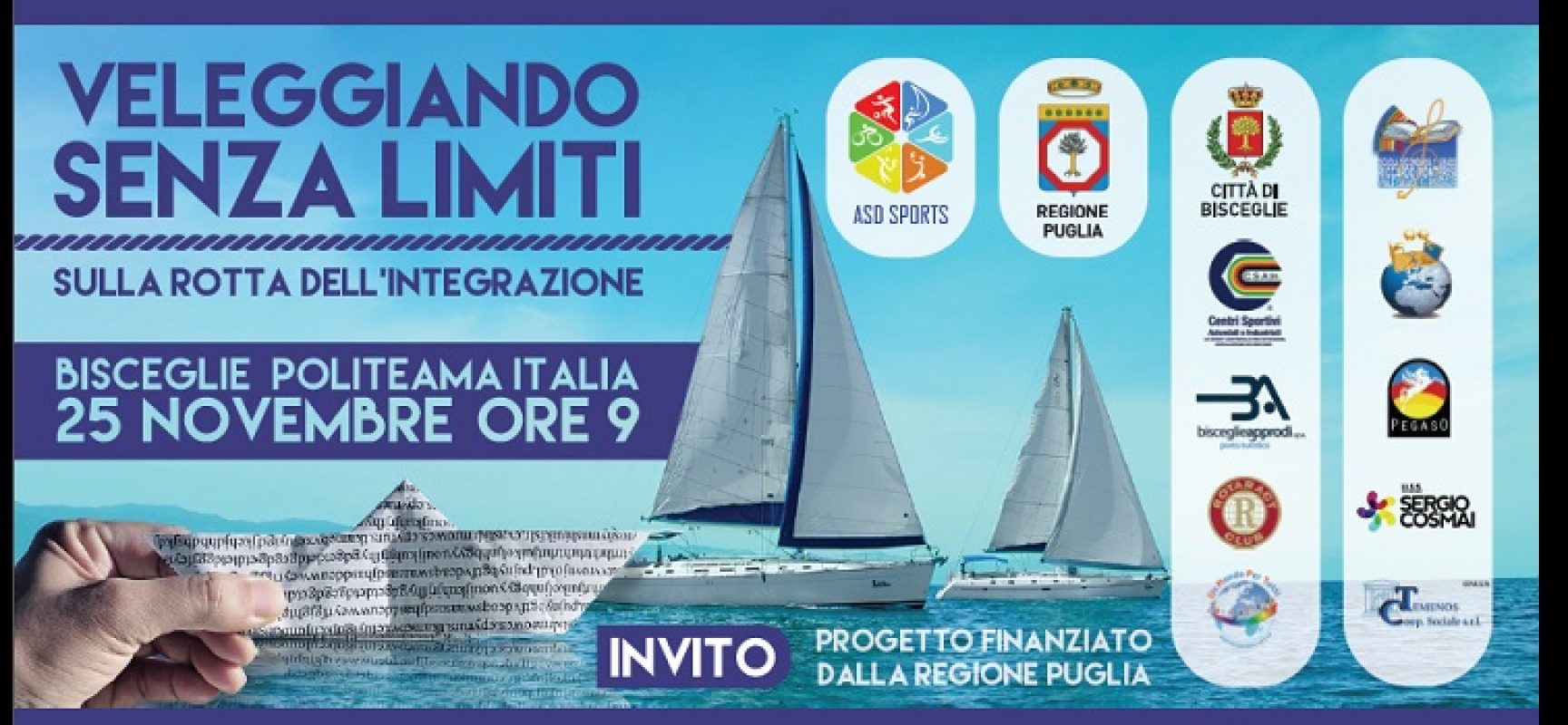 Asd Sports presenta al Politeama il progetto “Veleggiando senza limiti”