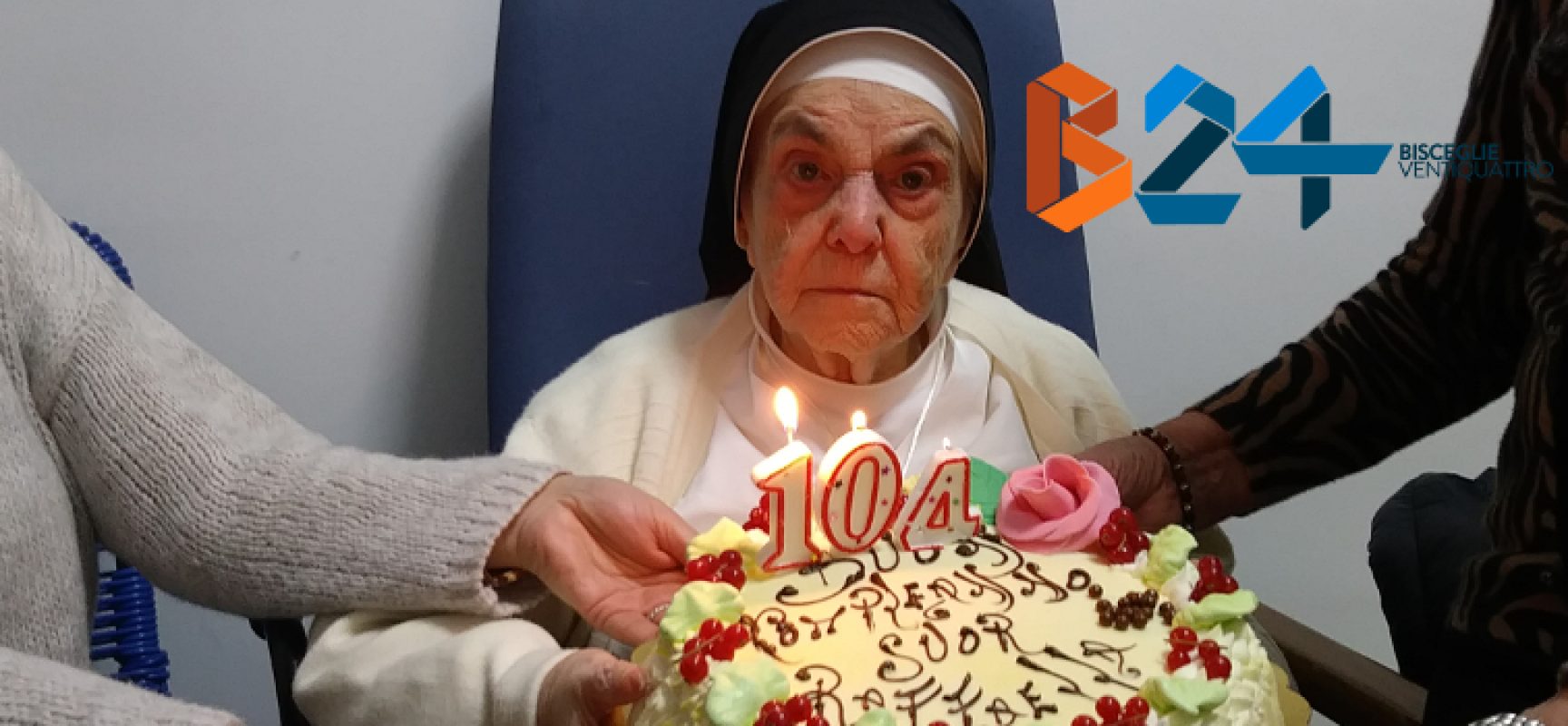Grande festa per suor Raffaella che ha raggiunto il traguardo dei 104 anni