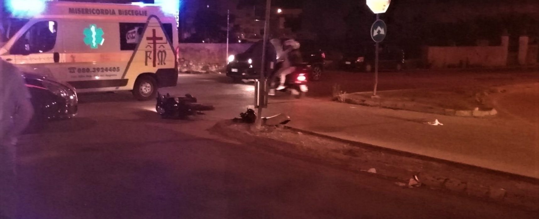 Diciassettenne cade con scooter in via Vecchia Corato, trasportato in codice rosso in Ospedale