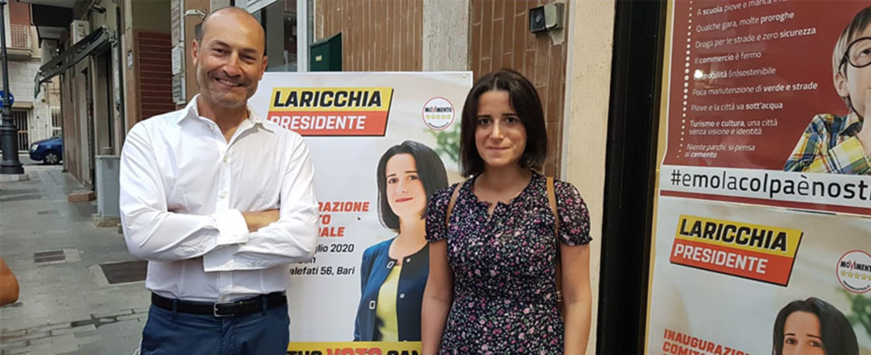 Movimento 5 Stelle presenta i canditati Laricchia e Acquaviva in zona BiMarmi