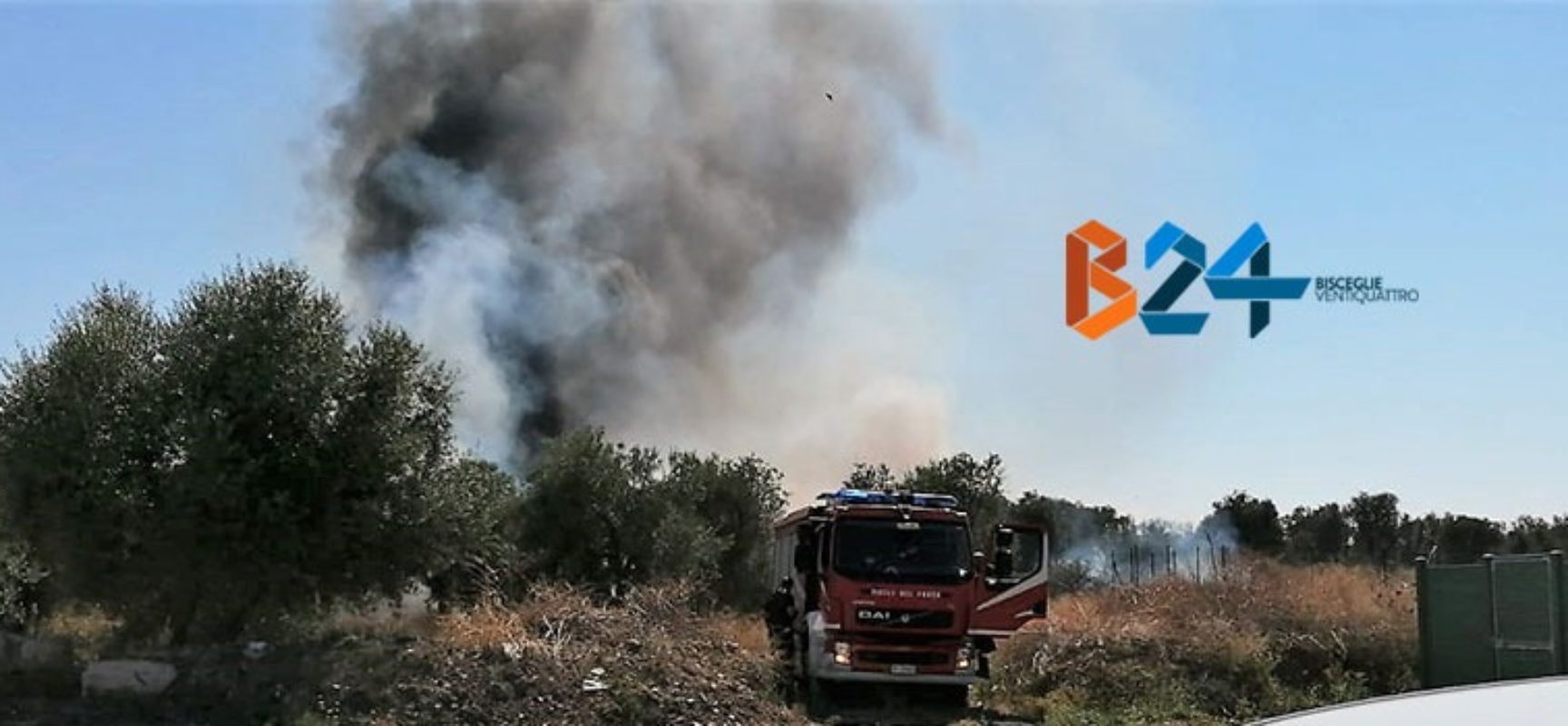 Incendio in via Lama di Macina, intervengono i Vigili del Fuoco