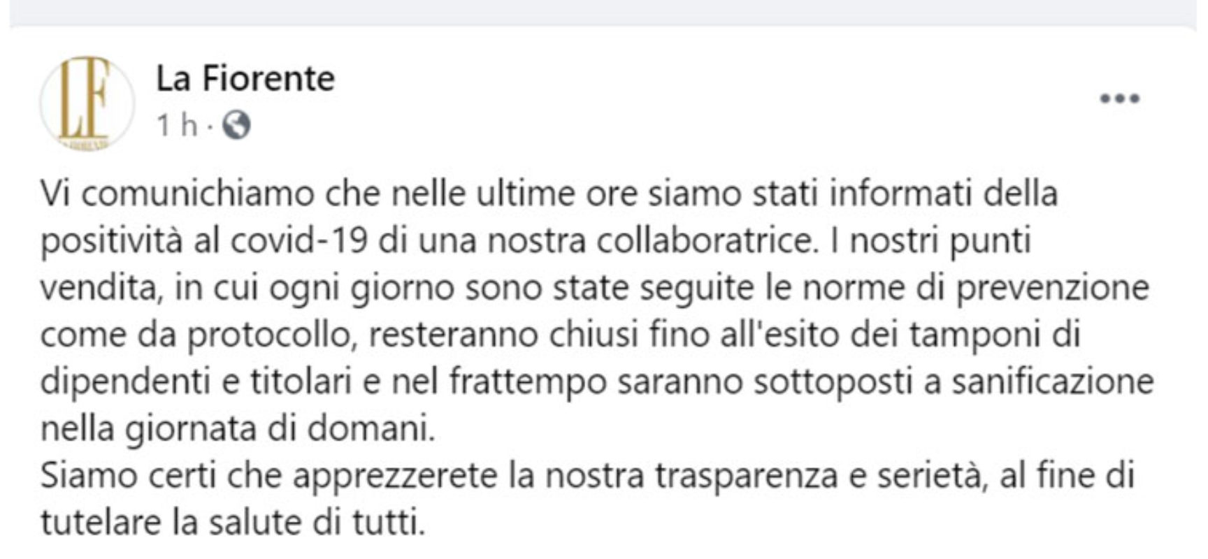 Collaboratrice positiva al Covid, chiude momentaneamente negozio del centro