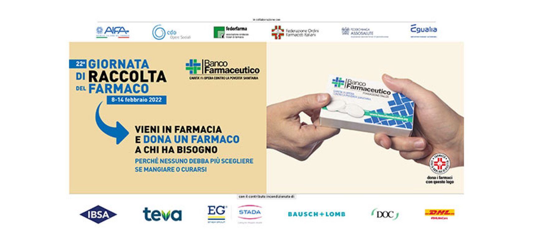 Torna la Giornata di Raccolta del Farmaco per famiglie e persone indigenti