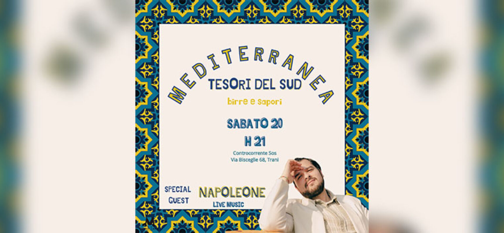 Napoleone in concerto a Controcorrente S.O.S. per il “Mediterranea – tesori del sud”