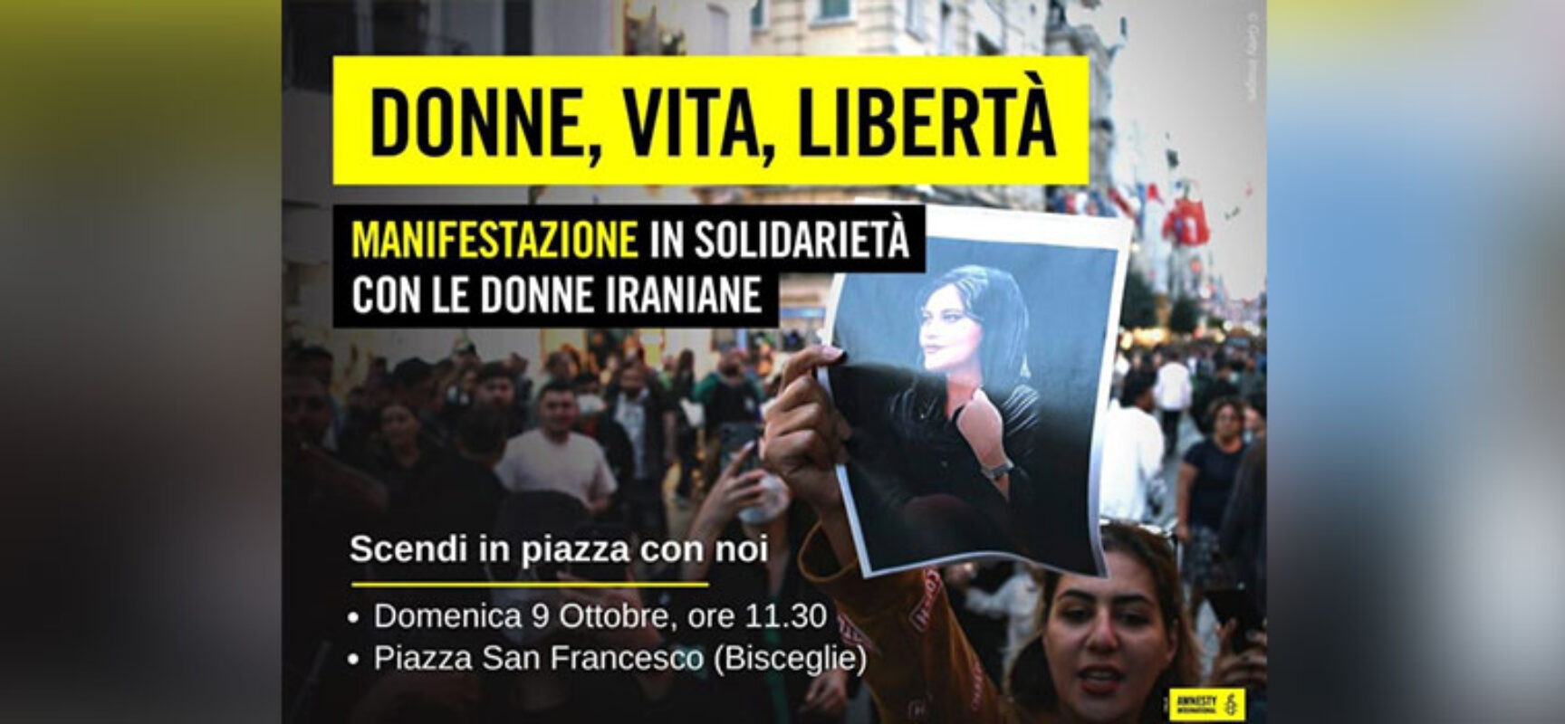 Amnesty International Bisceglie, mobilitazione di solidarietà verso il popolo iraniano