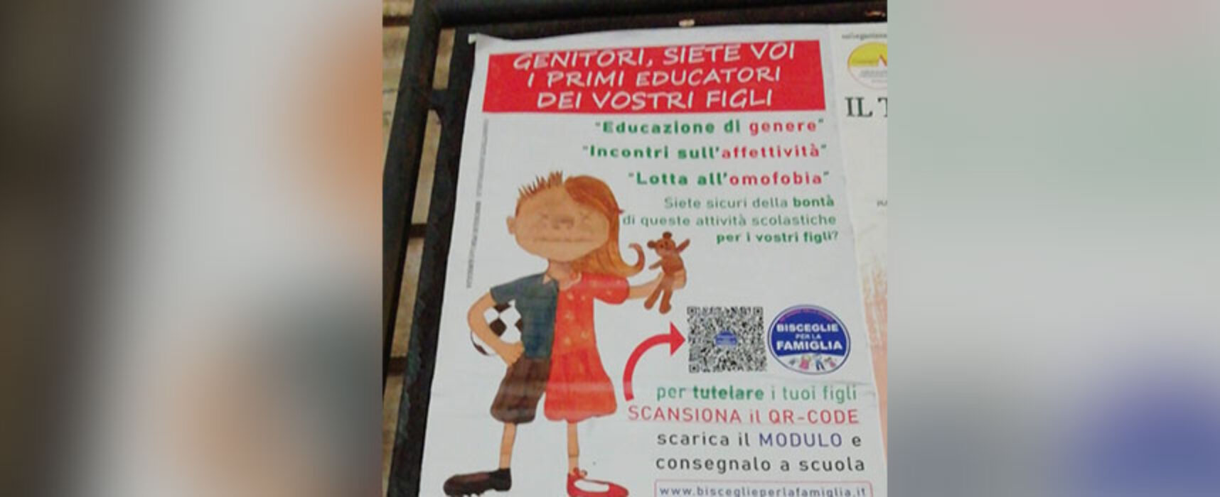 Il Popolo della Famiglia: manifesti per la città sul tema “Bisceglie per la Famiglia”