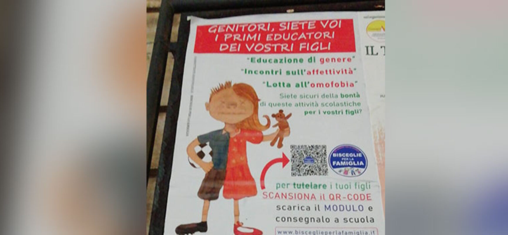 Il Popolo della Famiglia: manifesti per la città sul tema “Bisceglie per la Famiglia”