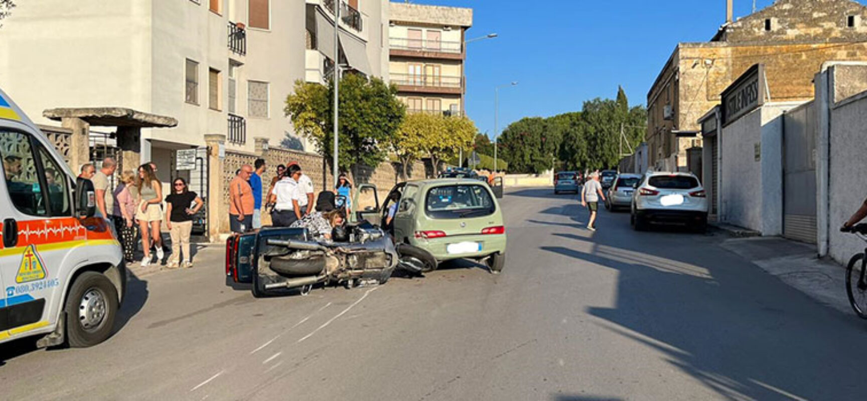 Incidente in via Fondo Noce, ferito uomo alla guida di una moto