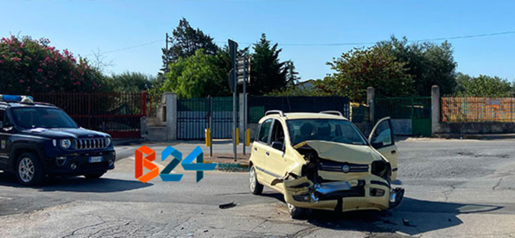 Scontro tra due auto questa mattina su Strada del Carro