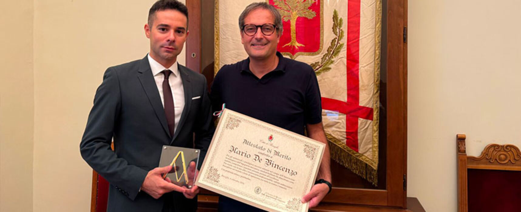 Accolto in Comune il biscegliese Ilario De Vincenzo vincitore del Compasso d’oro