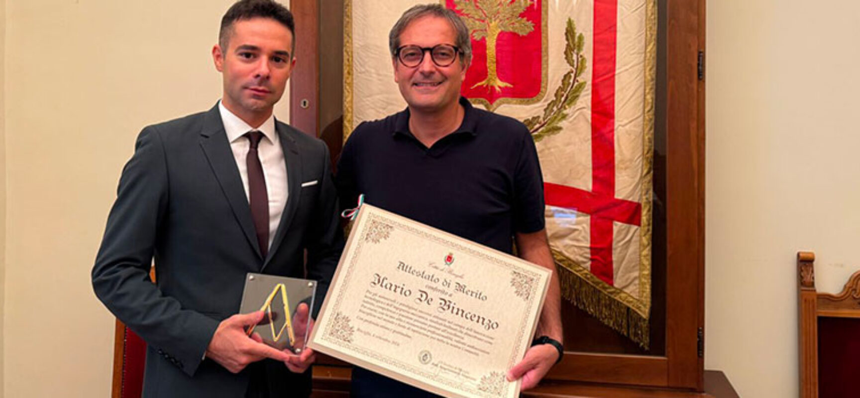 Accolto in Comune il biscegliese Ilario De Vincenzo vincitore del Compasso d’oro